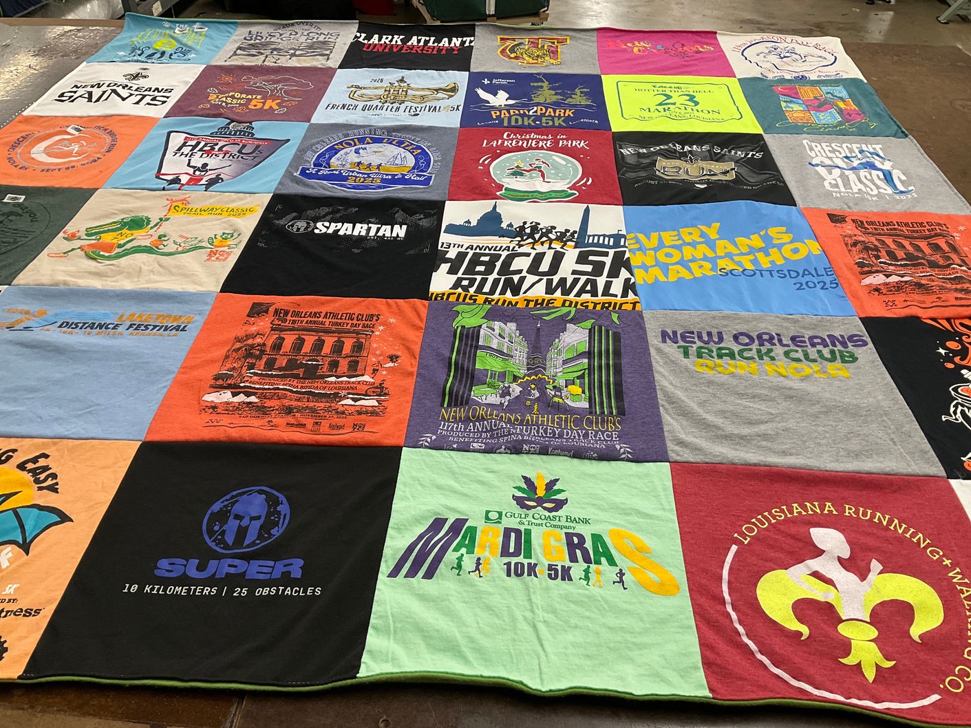 T-shirt quilt featuring new orleans saints by Ciara from LA
