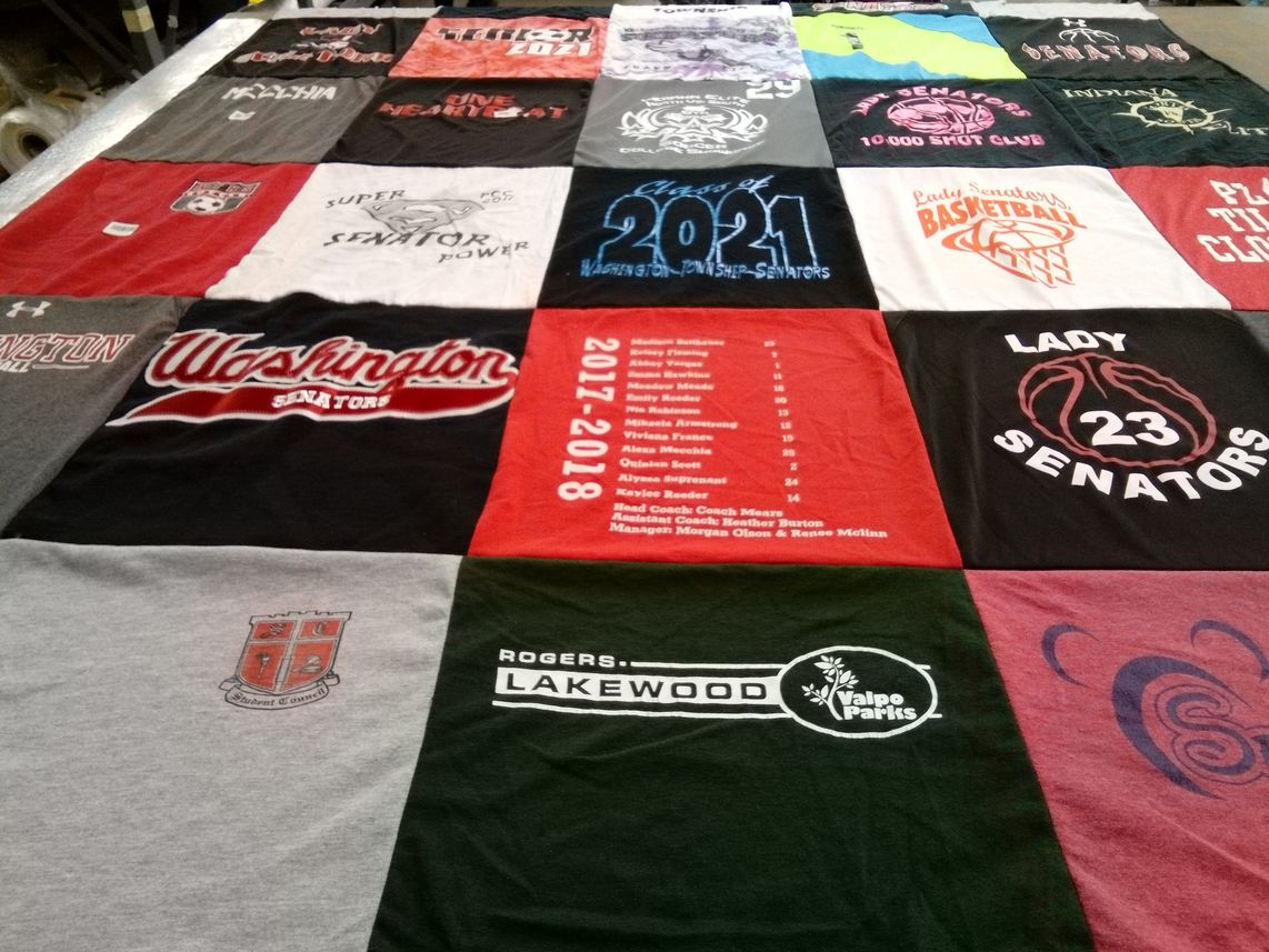 T-shirt quilt featuring lady senators basketball, washington senators by Heather from IN