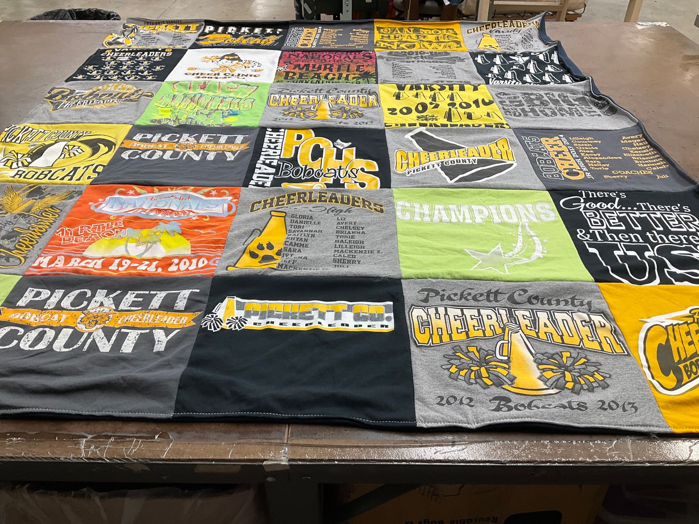 T-shirt quilt featuring pickett county bobcats by Paul from TN