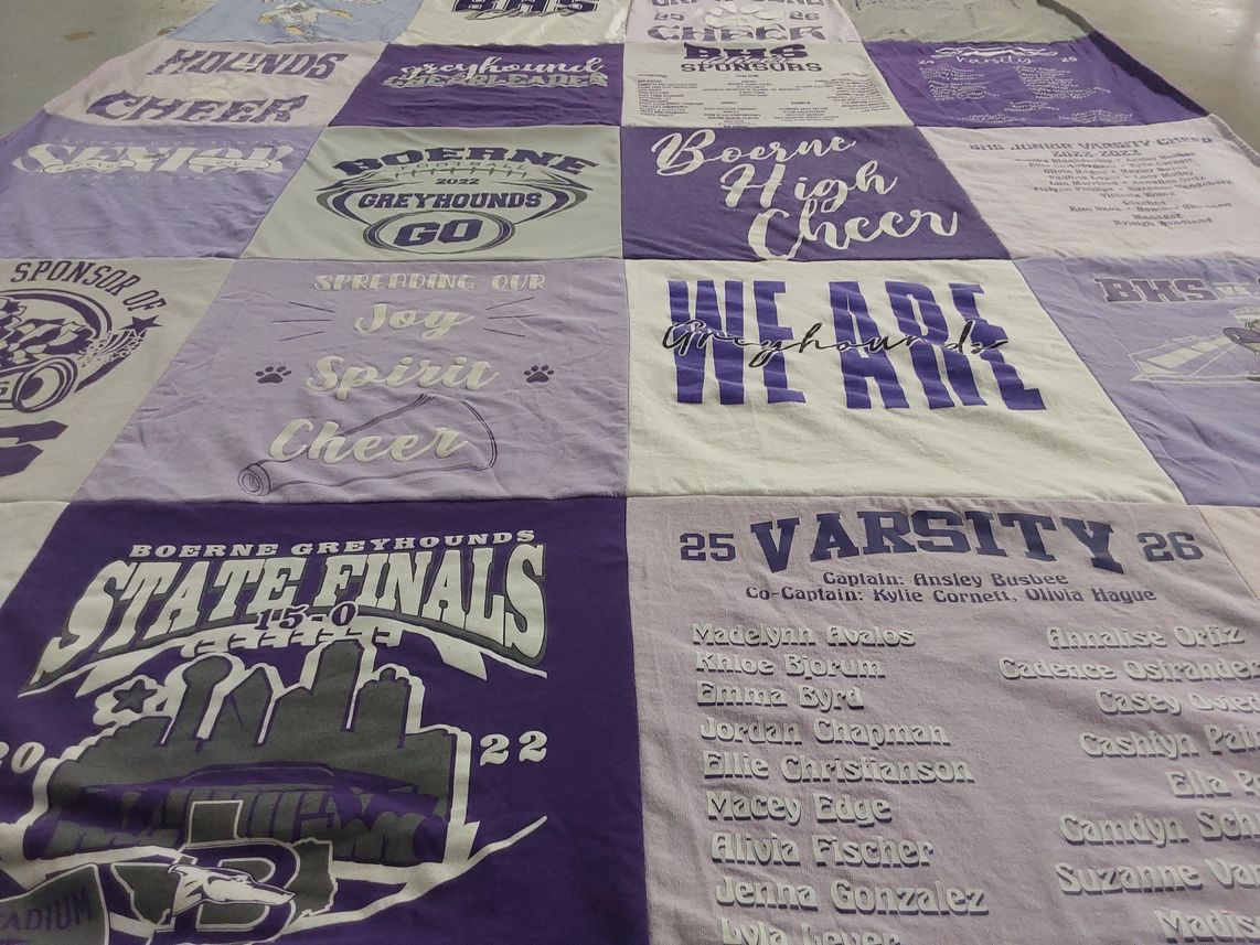 T-shirt quilt featuring boerne greyhounds by Gerardo from TX