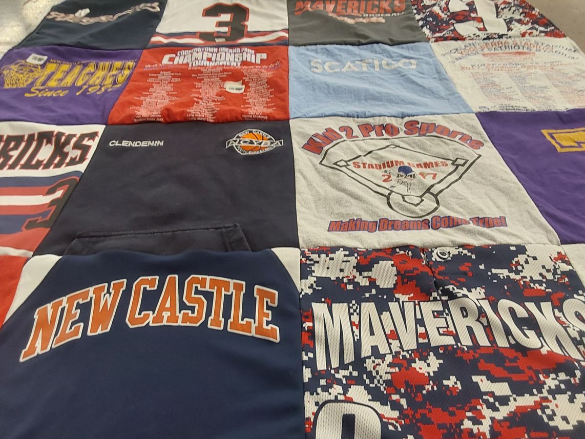 T-shirt quilt featuring mavericks by stephanie from NY