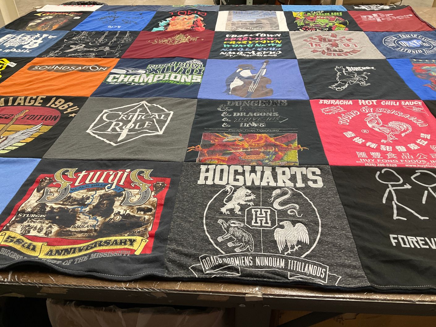 T-shirt quilt from hogwarts school of witchcraft and wizardry by Marli from WA