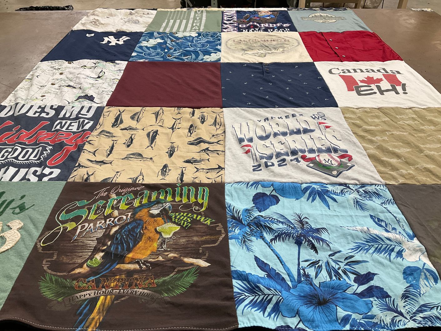 T-shirt quilt featuring new york yankees by Sharon from MD