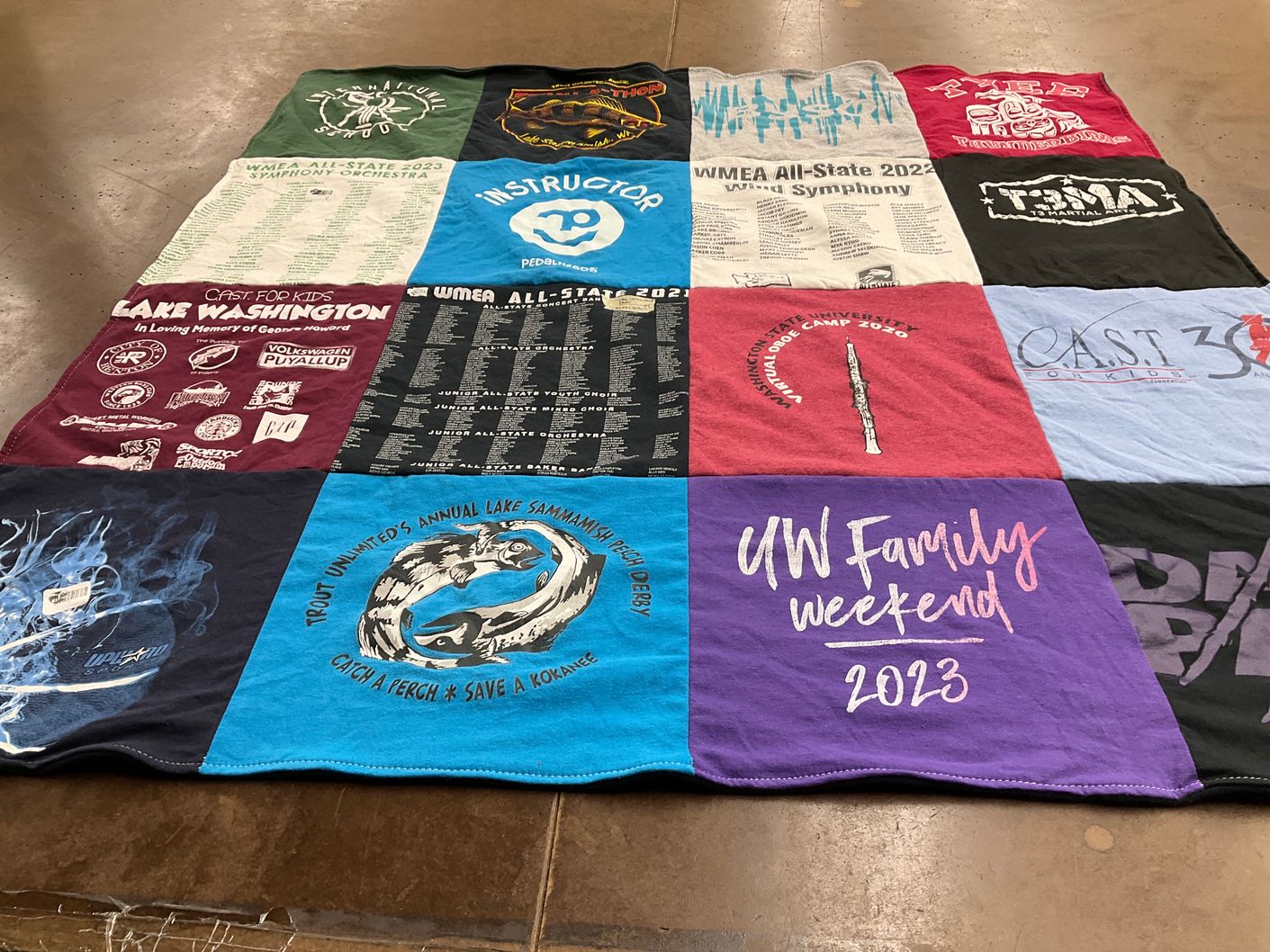 T-shirt quilt from washington state university by Sandra from WA