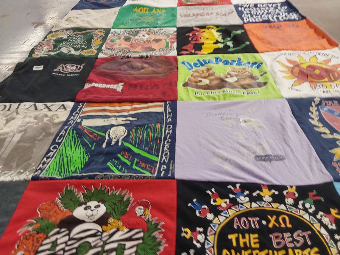 T-shirt quilt from angelina college by Jennifer from OK