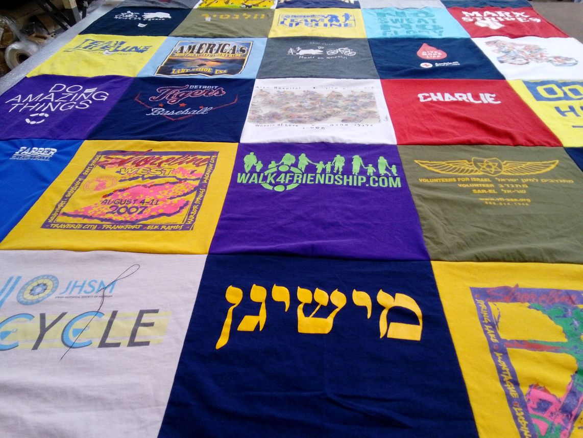 T-shirt quilt featuring detroit tigers baseball by Andrew from MI