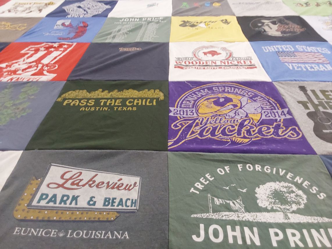 T-shirt quilt featuring belhaven yellow jackets by Guy from LA