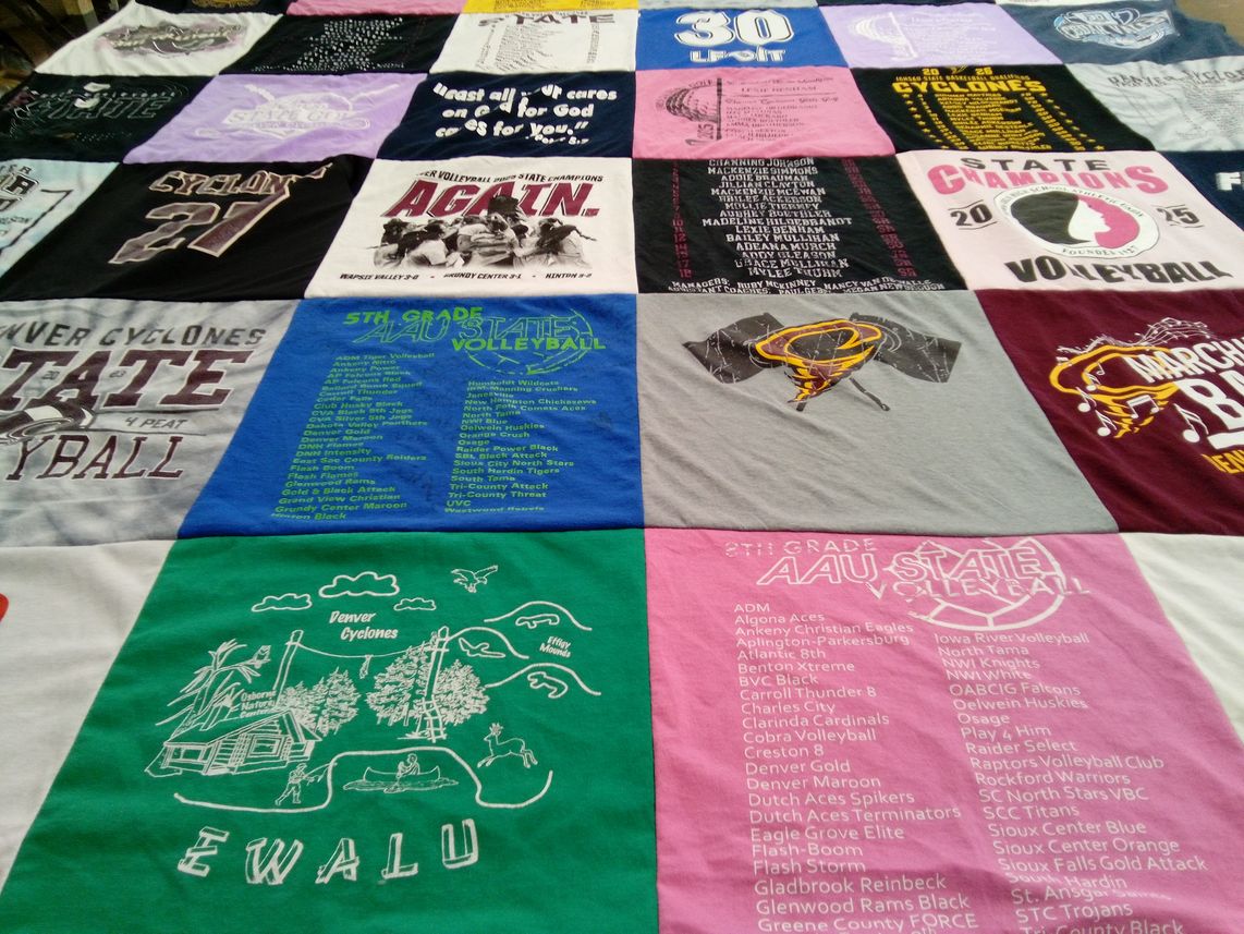 T-shirt quilt featuring denver cyclones by Trista from IA