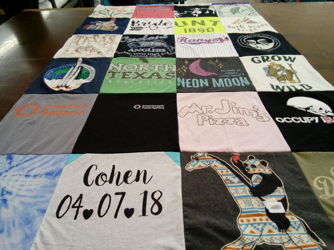 T-shirt quilt from university of north texas by Morgan from OH
