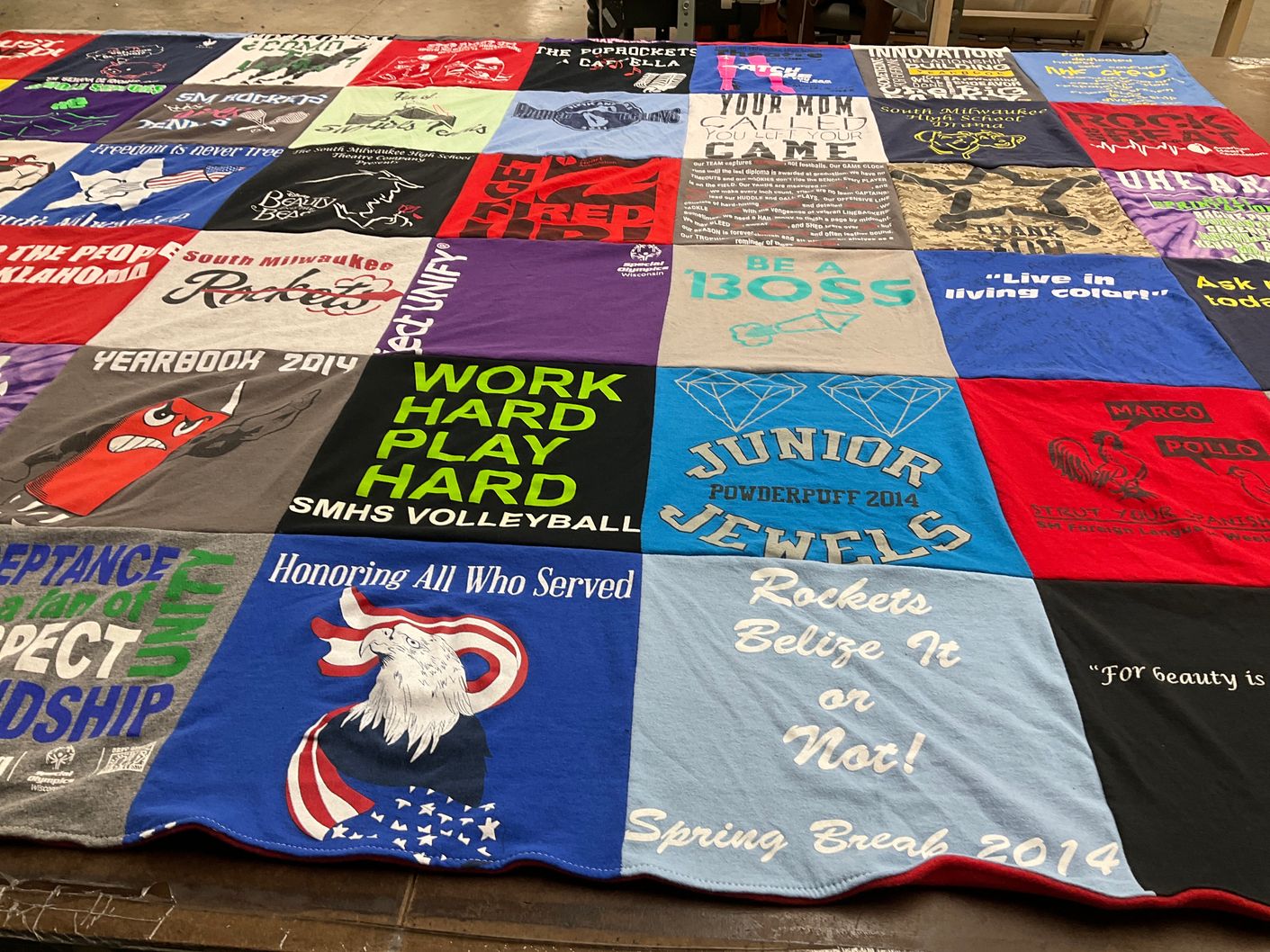 T-shirt quilt featuring smh rockets by Molly from WI