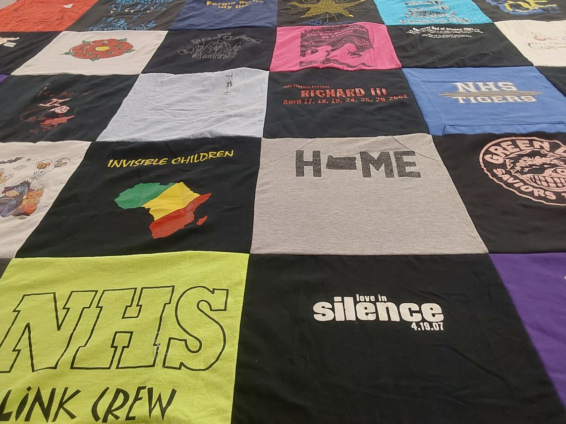 T-shirt quilt from nhs high school by Kristina from OR