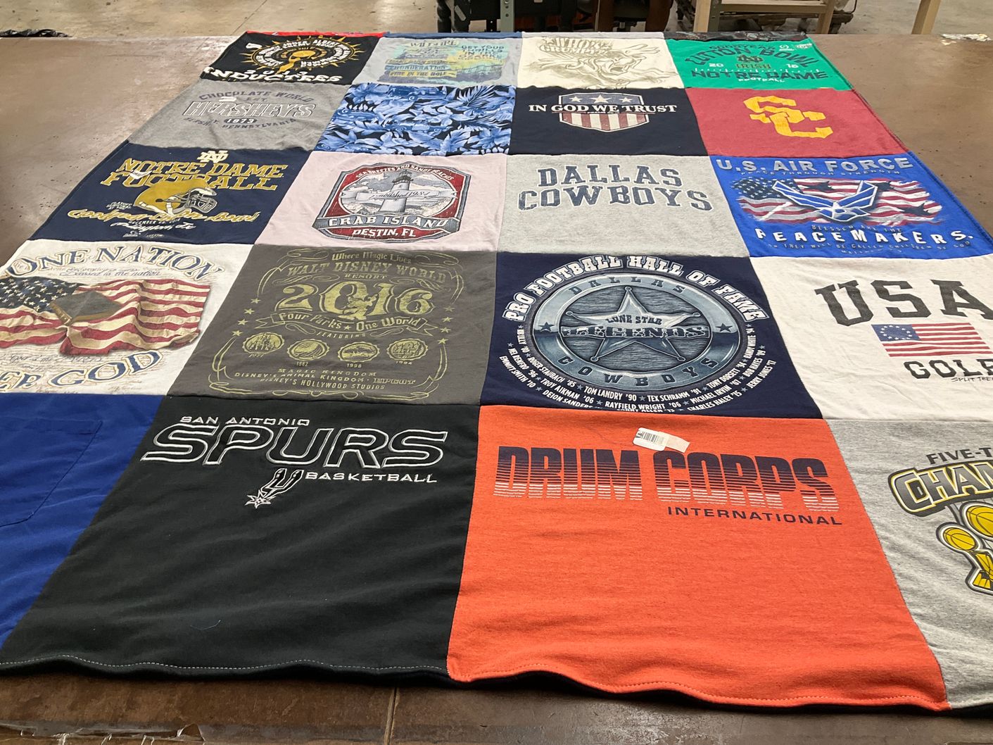 T-shirt quilt featuring san antonio spurs, dallas cowboys by Jinny from TX