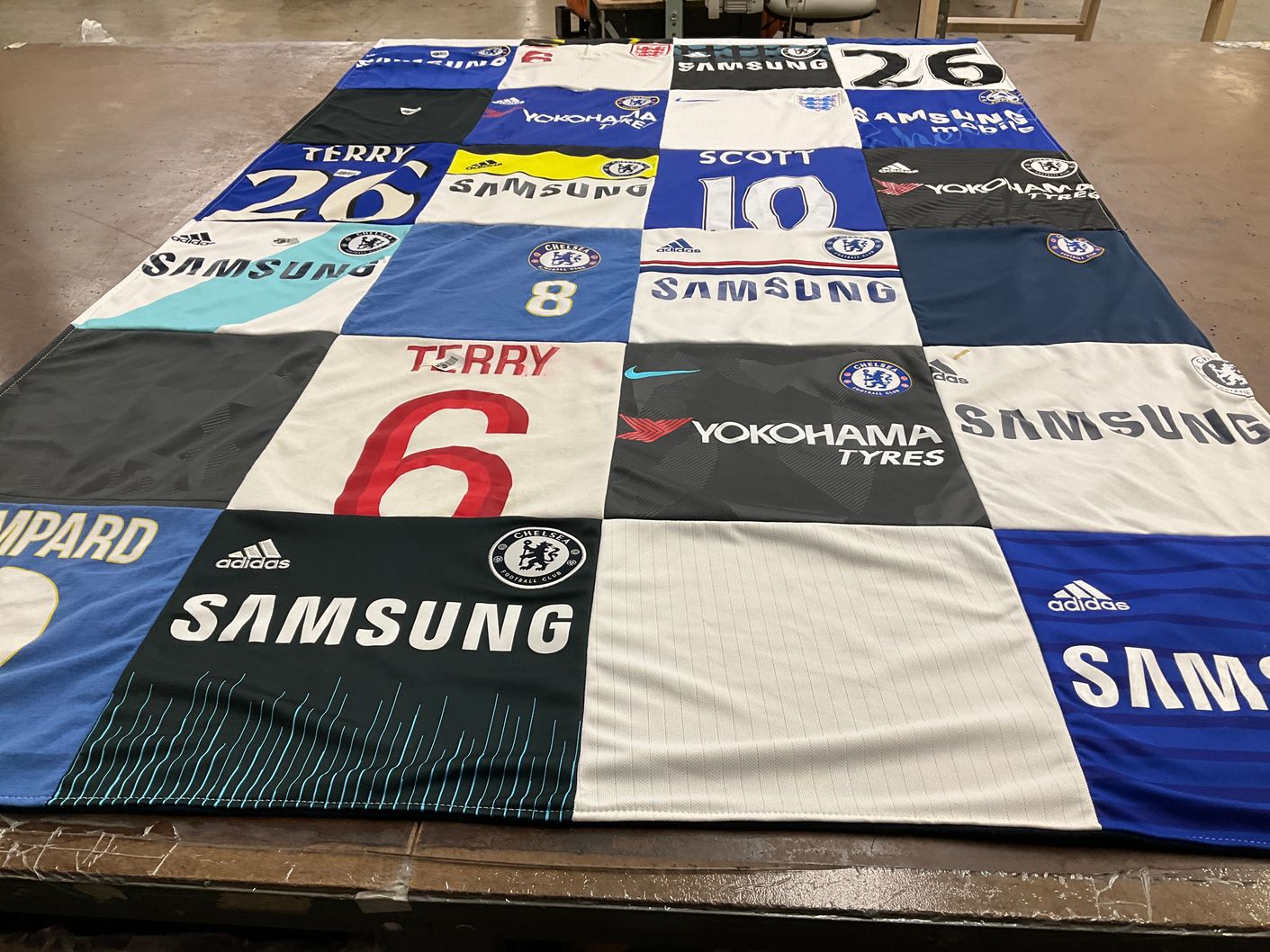 T-shirt quilt featuring chelsea football club by Aaron from VA