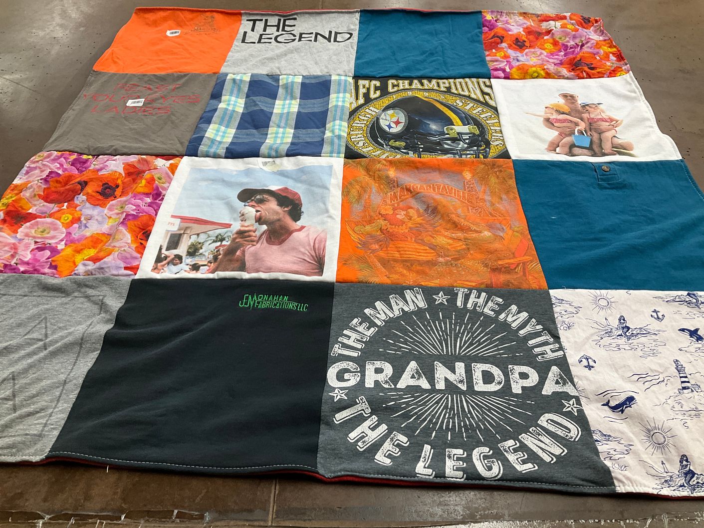 T-shirt quilt with family, sports themes by Jade from NY