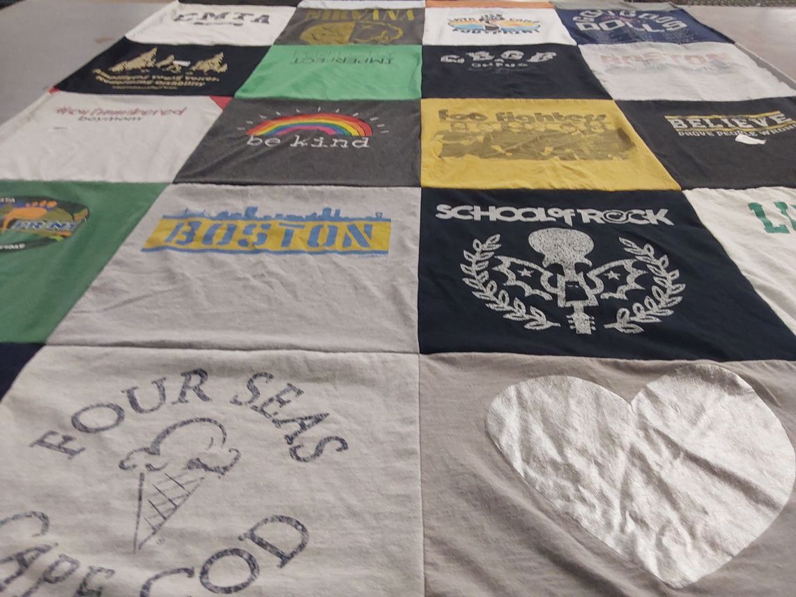 T-shirt quilt with music, ice cream themes by Laurie from PA