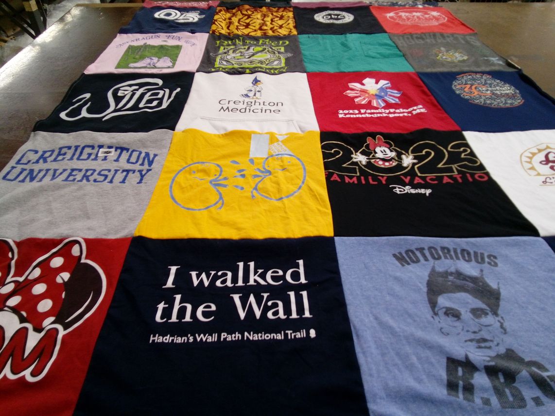 T-shirt quilt from creighton university by Jeremiah from CA