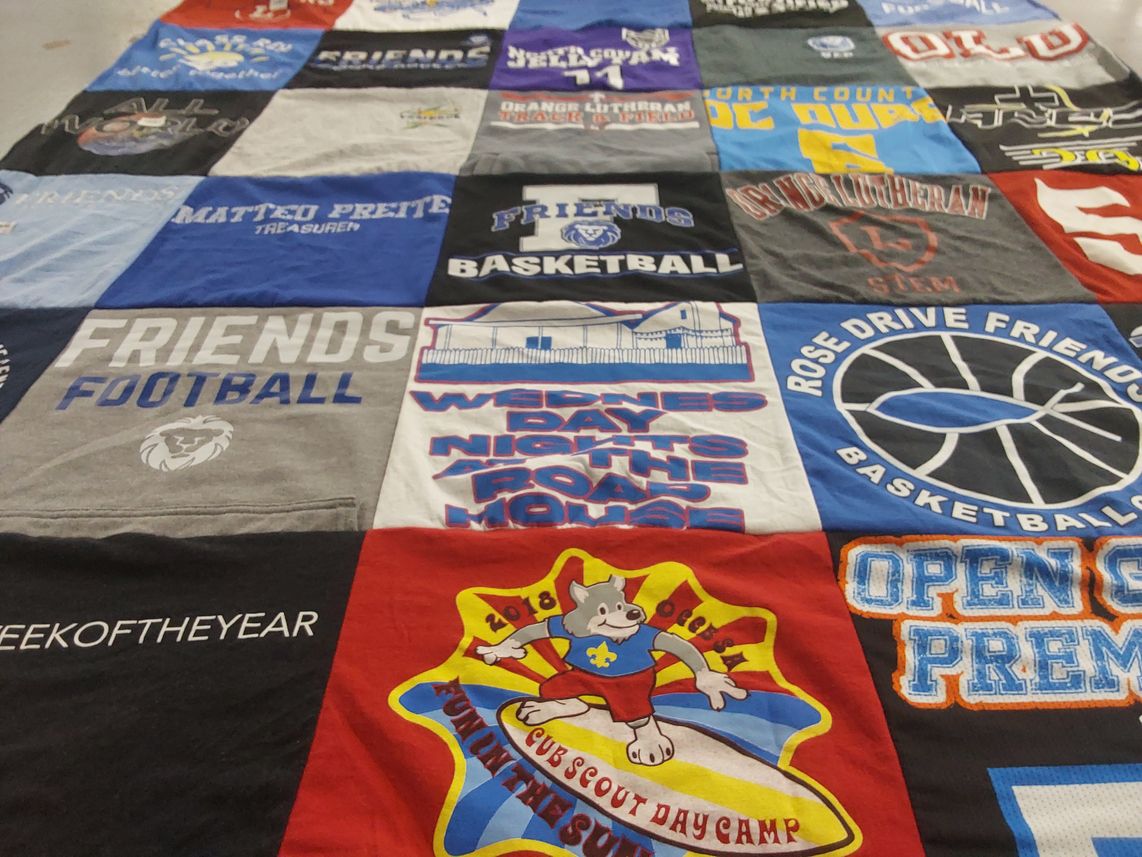 T-shirt quilt featuring rose drive friends basketball by Arianne from CA