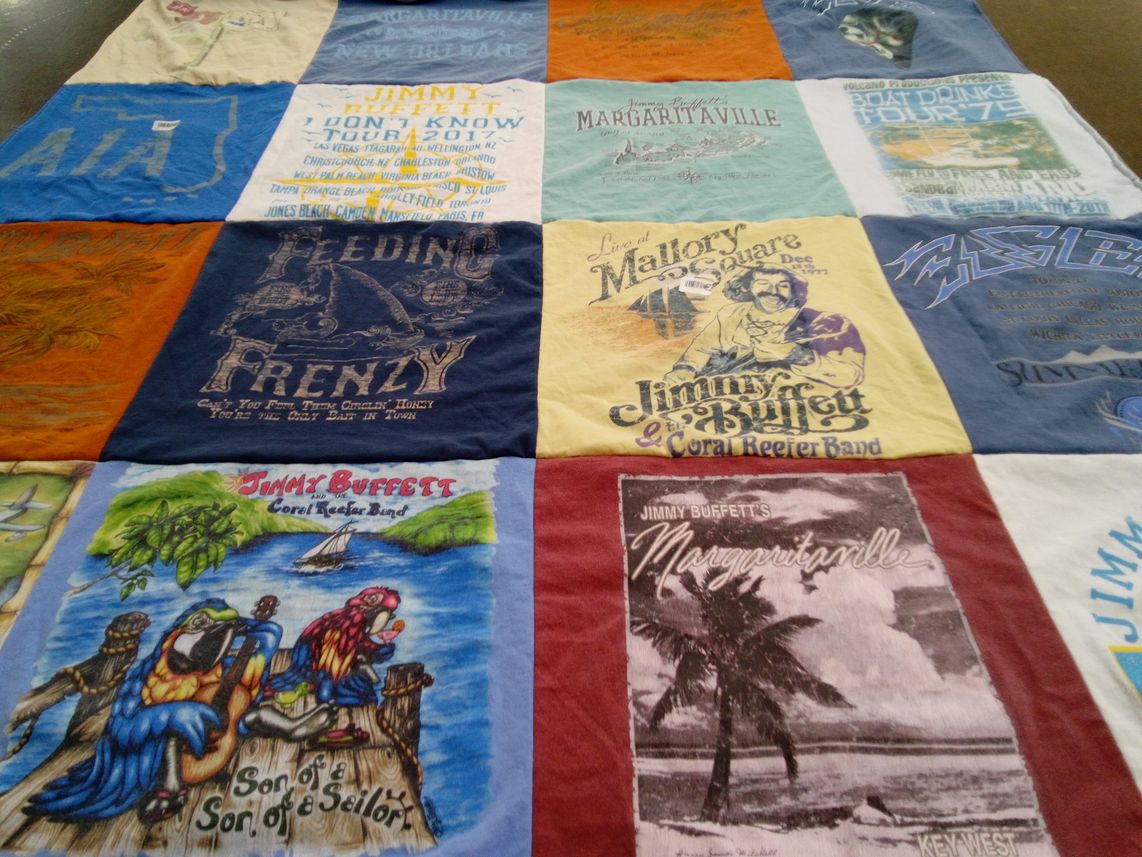 T-shirt quilt with music, beach themes by Marvin from TX