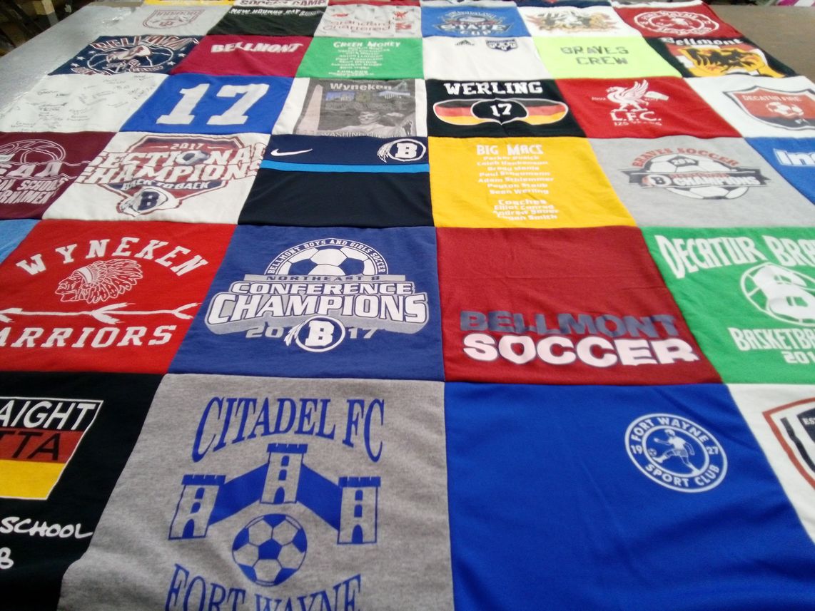 T-shirt quilt featuring belmont soccer, citadel fc by Paula from IN