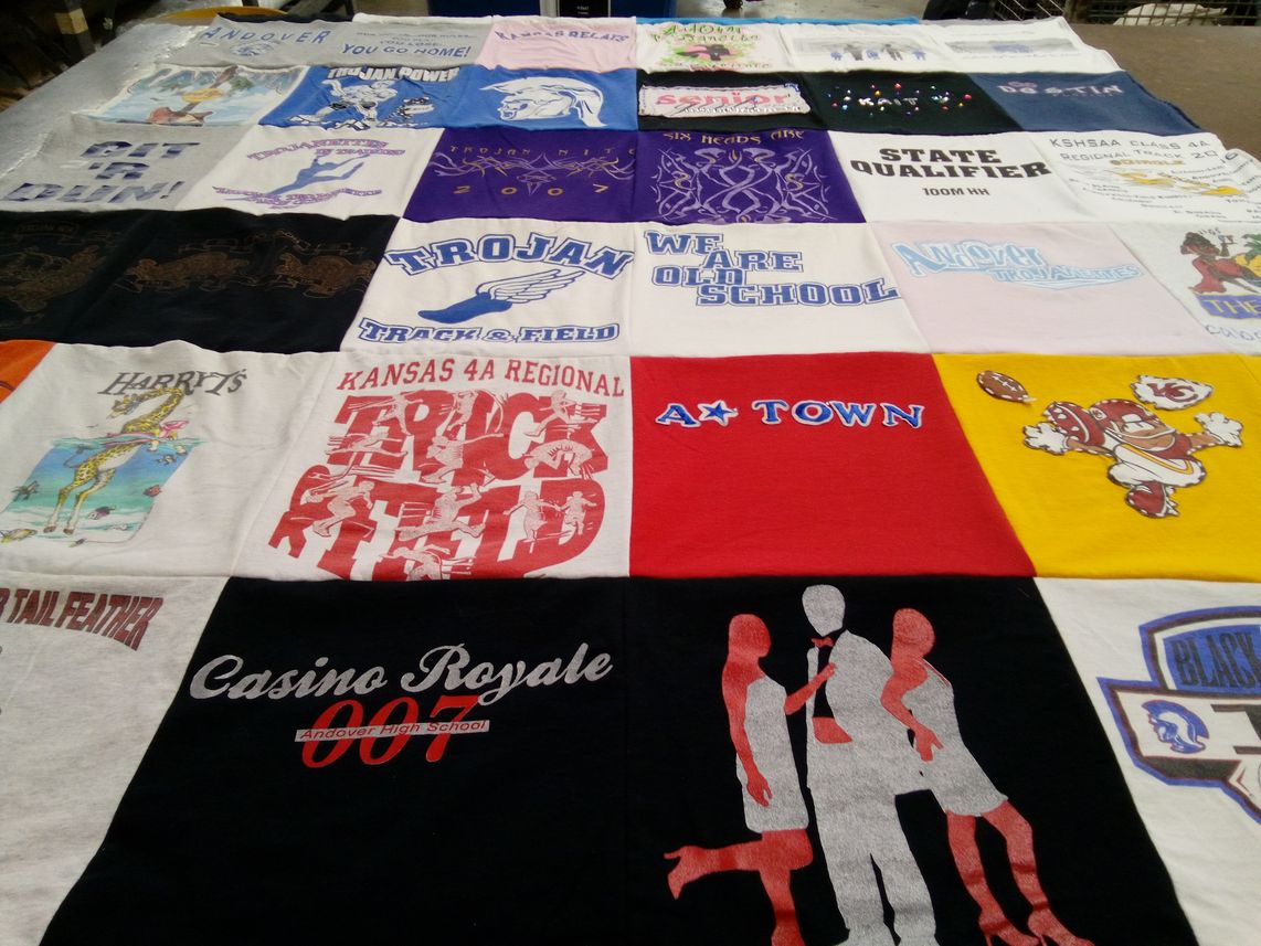 T-shirt quilt featuring trojan track and field by KAITLYN from TX