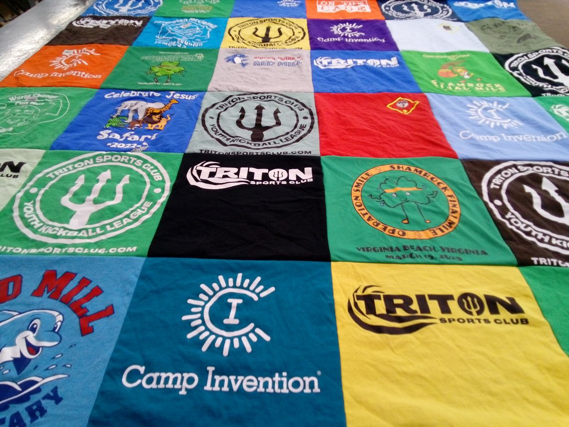 T-shirt quilt with sports, youth activities themes by Miracle from VA