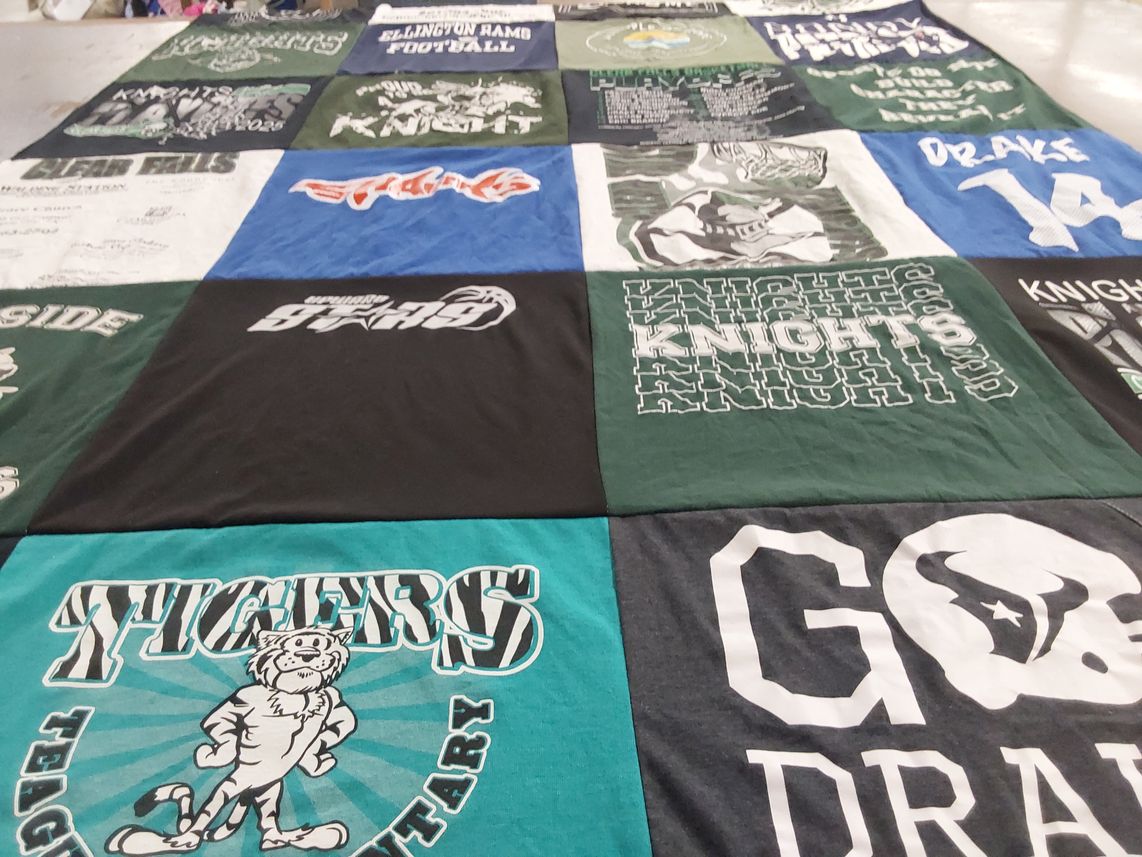 T-shirt quilt featuring drake university, knights team by Kate from TX
