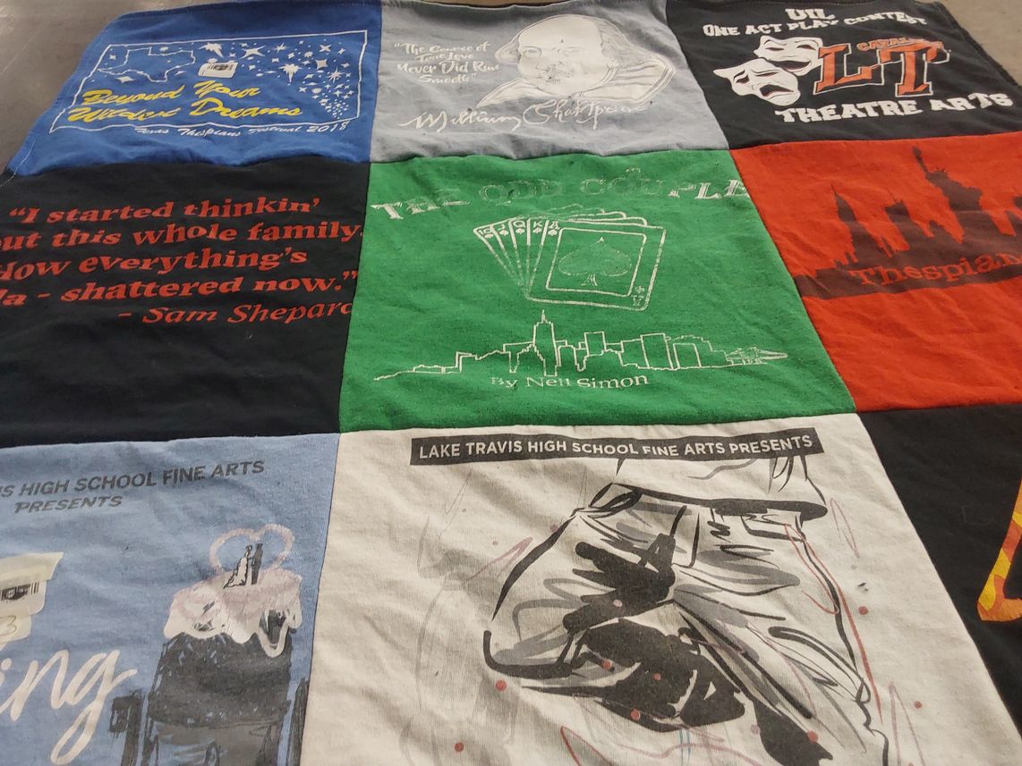 T-shirt quilt from lake travis high school by Leslee from TX