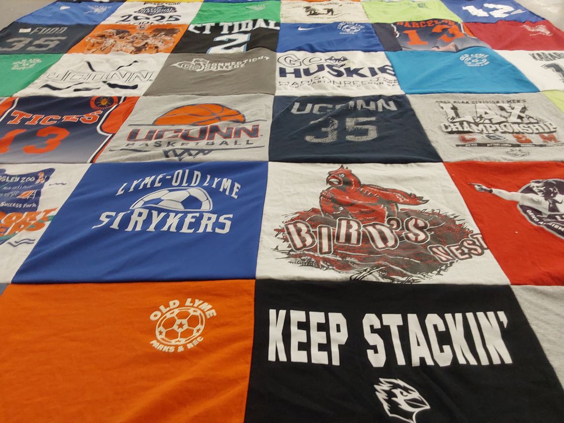 T-shirt quilt from university of connecticut by Sofia from CT