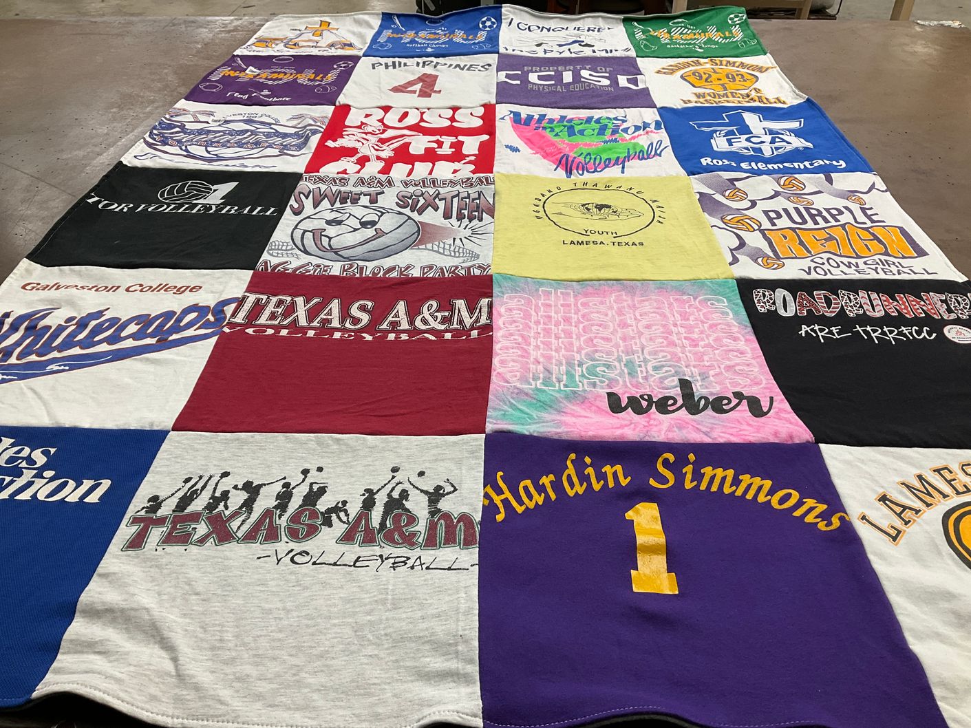 T-shirt quilt featuring texas a&m university volleyball by Jenni from TX