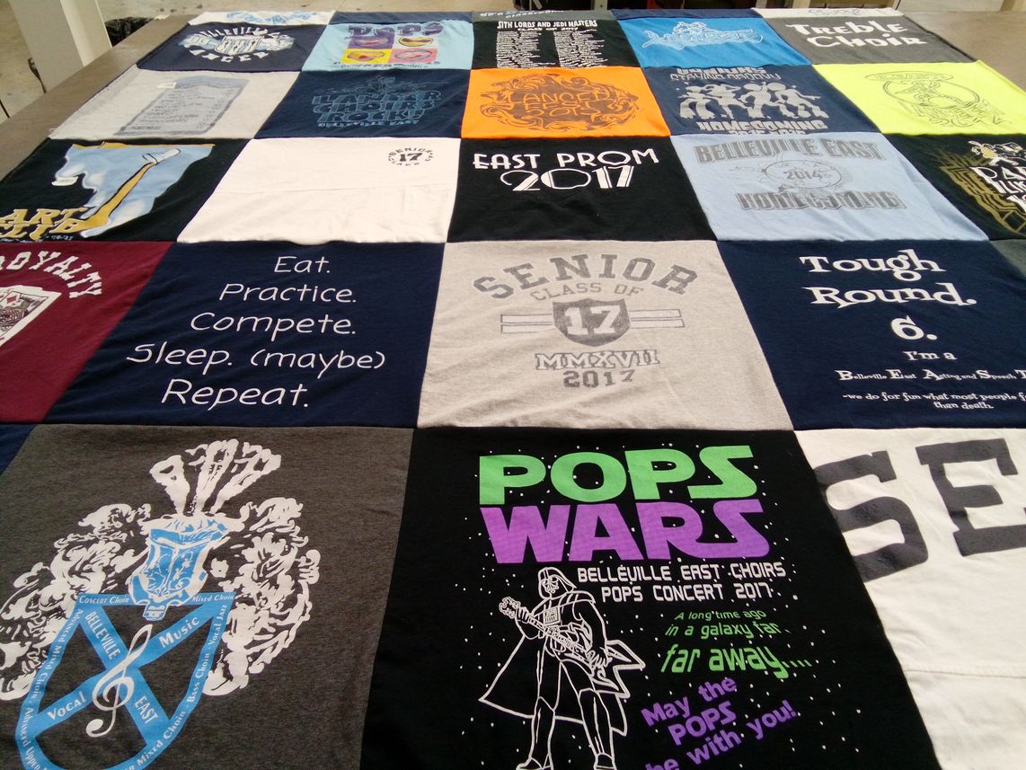 T-shirt quilt from belleville east high school by Essence from FL