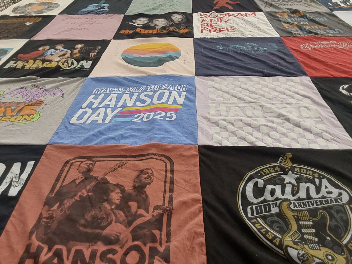 T-shirt quilt with music, festivals themes by Matthew from TX