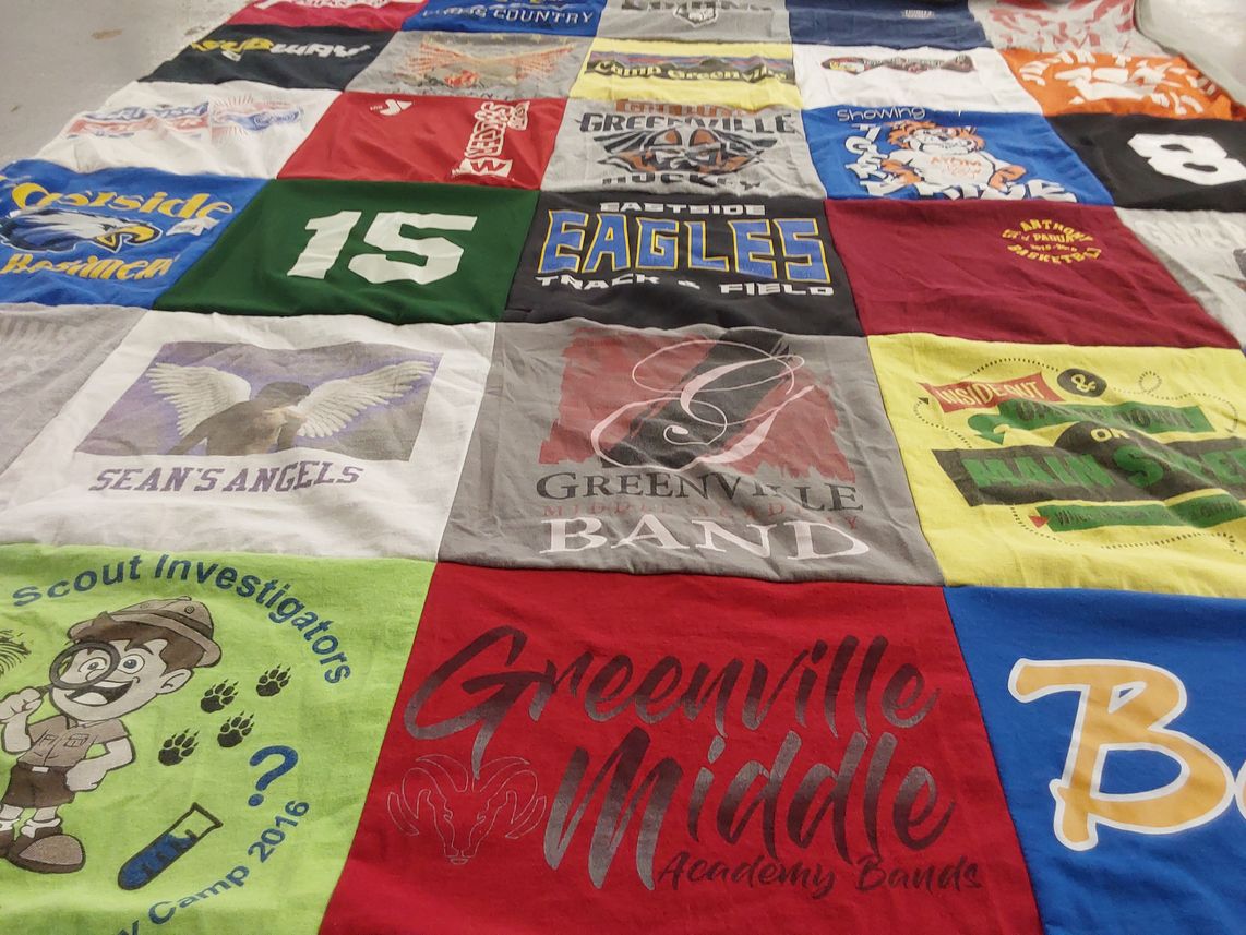 T-shirt quilt featuring greenville eagles track and field by Kristi from ME