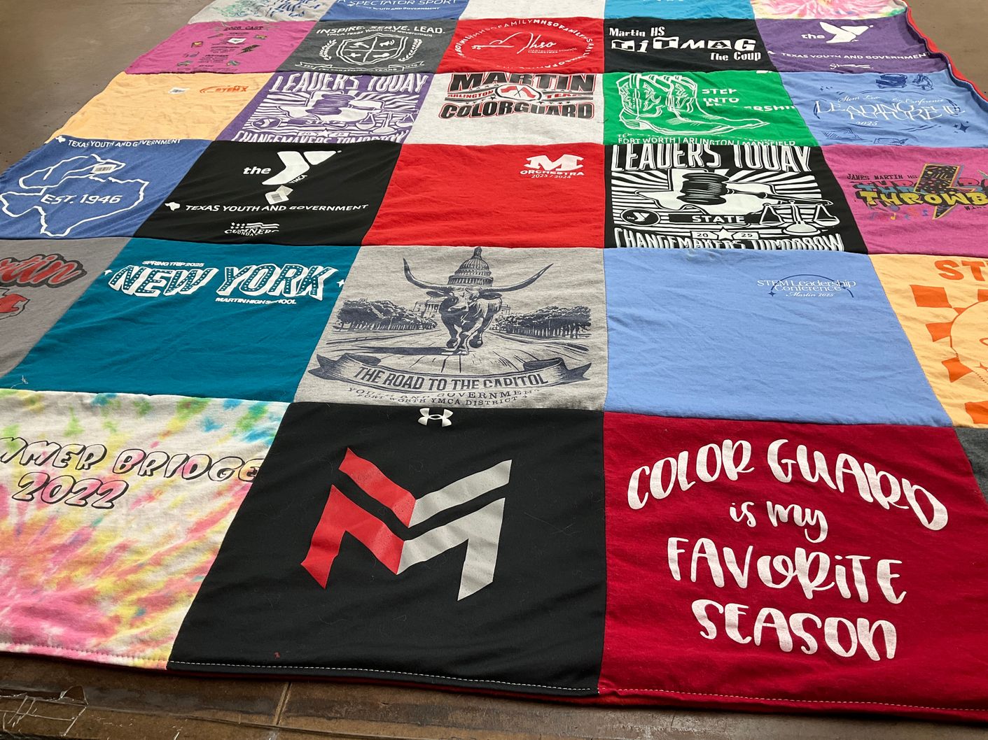 T-shirt quilt from martin high school by CYNTHIA from TX
