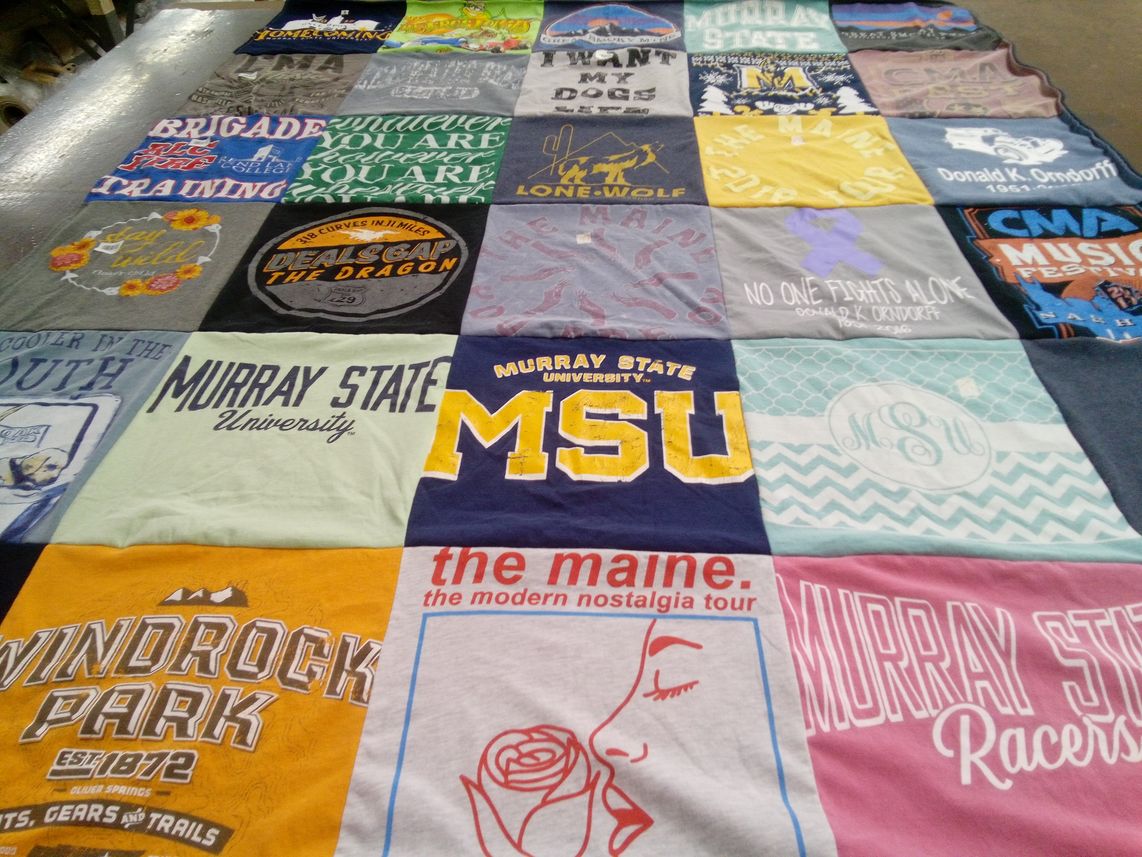 T-shirt quilt from murray state university by Haylie from IL