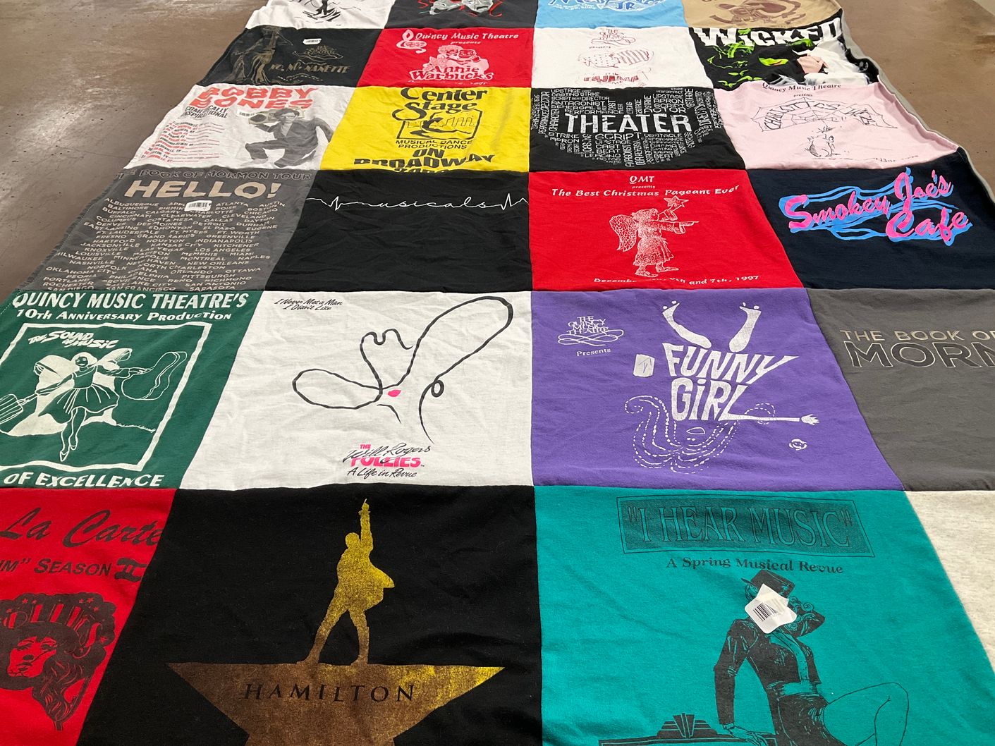 T-shirt quilt with musicals themes by David from FL
