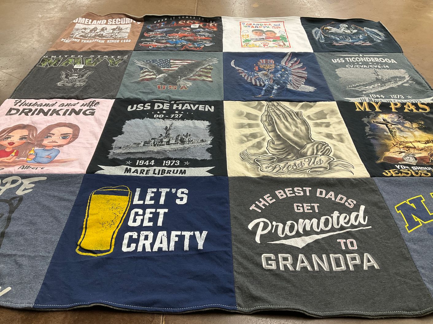 T-shirt quilt from united states navy by Viola from CA
