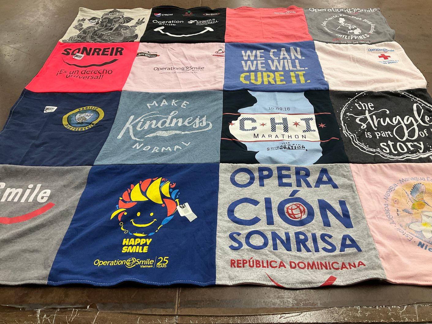T-shirt quilt with philanthropy, healthcare themes by Shelly from AZ