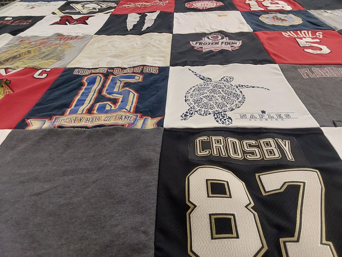 T-shirt quilt featuring pittsburgh penguins by Dawn from MO