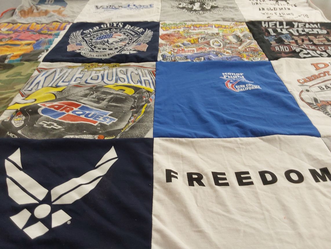 T-shirt quilt from kern county college by Cheryl from CA