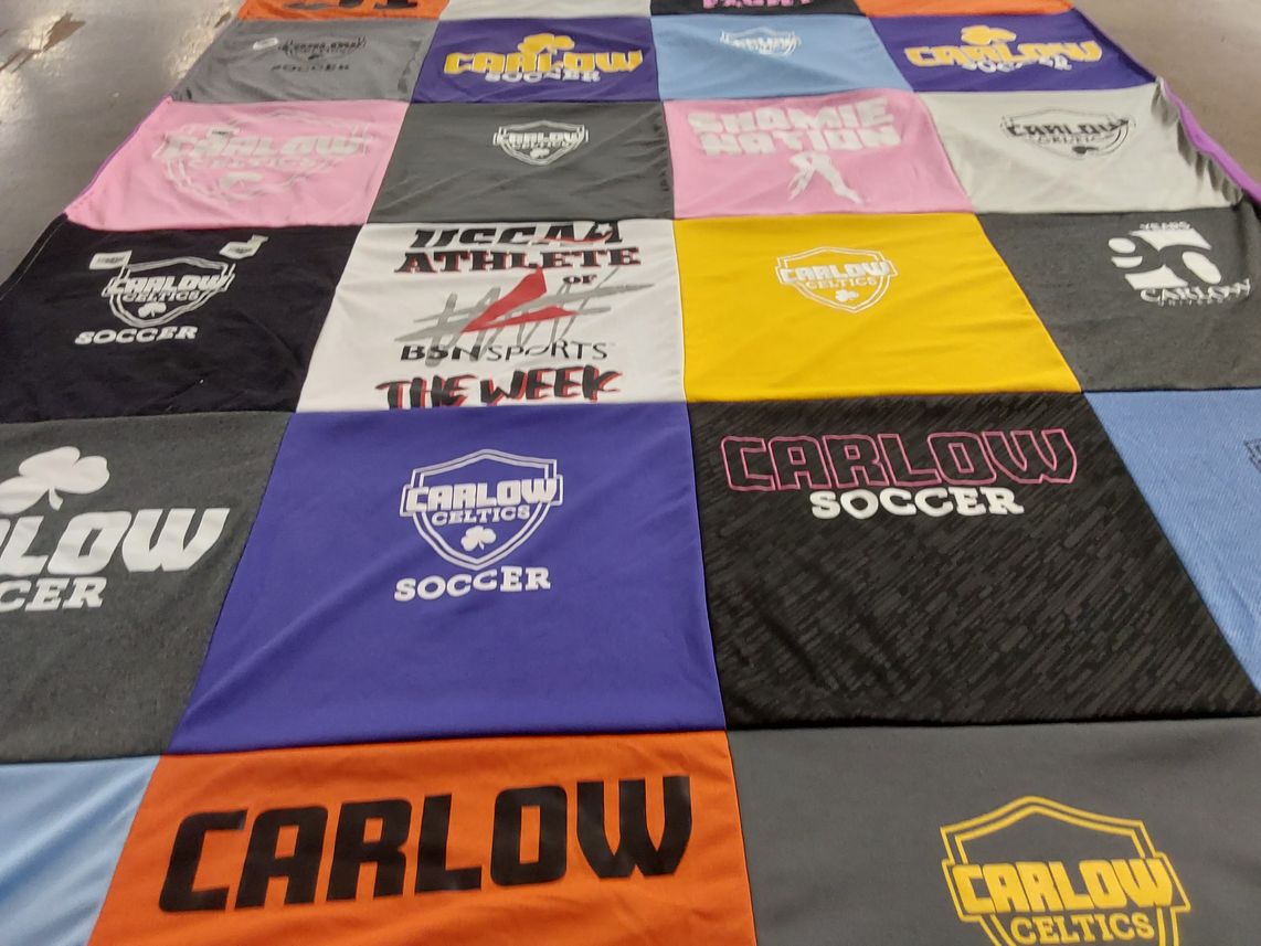 T-shirt quilt featuring carlow celtics, carlow university soccer by Ken from PA