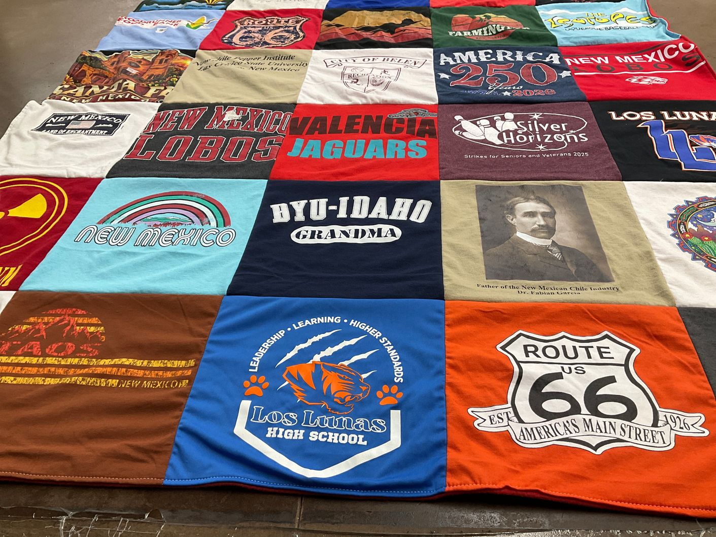T-shirt quilt featuring valencia jaguars by Ruth from UT