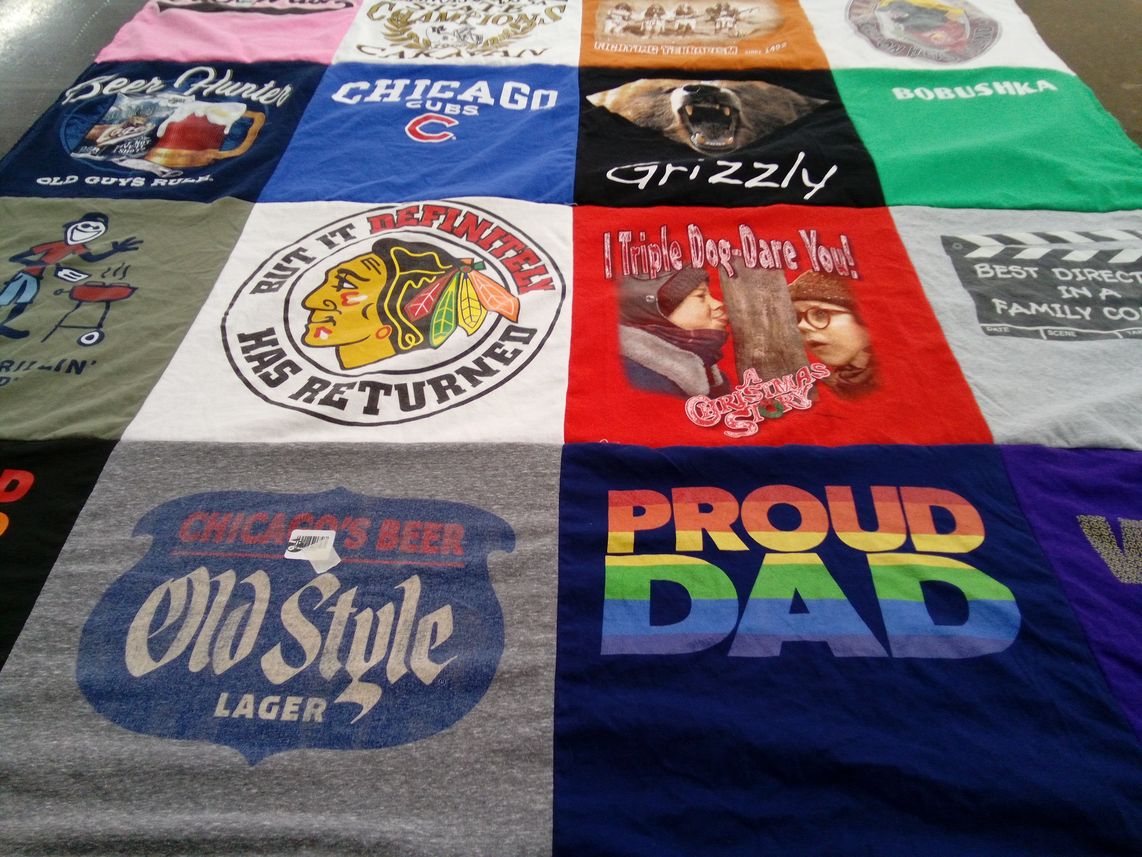 T-shirt quilt featuring chicago cubs by Sandra from IL