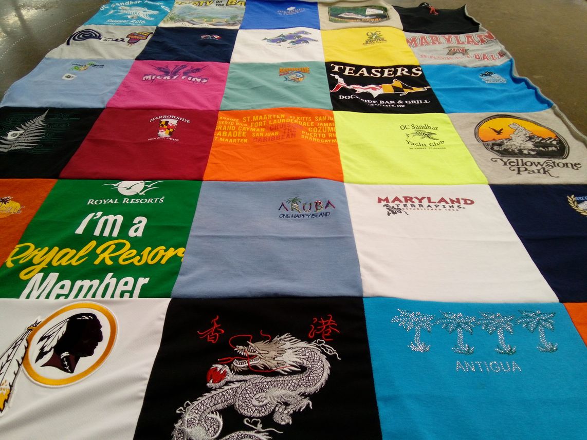 T-shirt quilt featuring maryland terrapins by Sam from MD