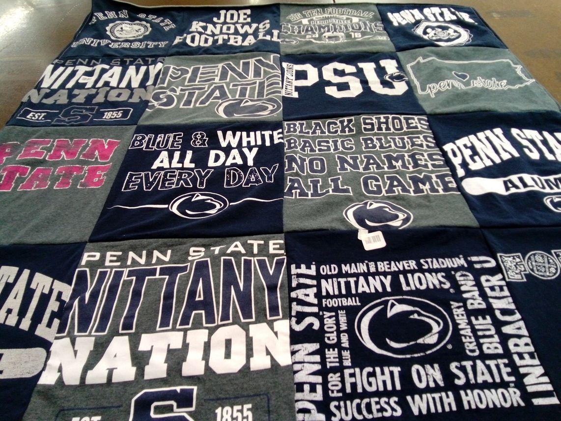 T-shirt quilt featuring penn state nittany lions by Erica from PA