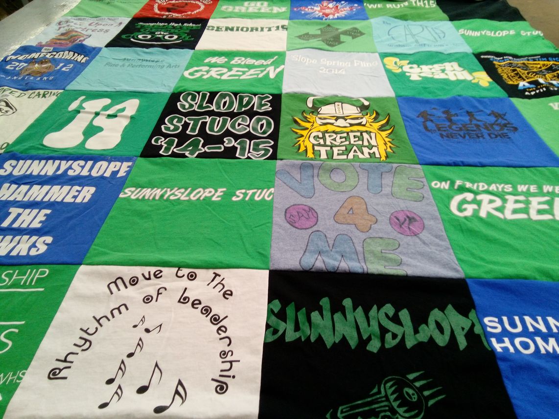 T-shirt quilt from sunnyslope high school by Samantha from AZ