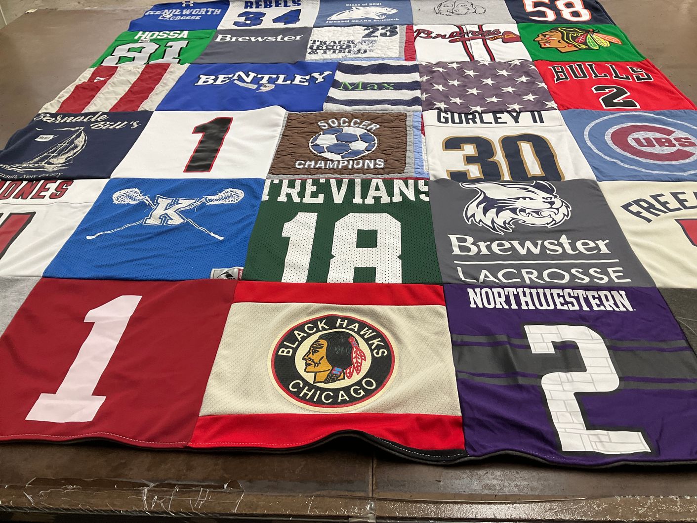 T-shirt quilt featuring chicago cubs, northwestern wildcats by Karla from FL