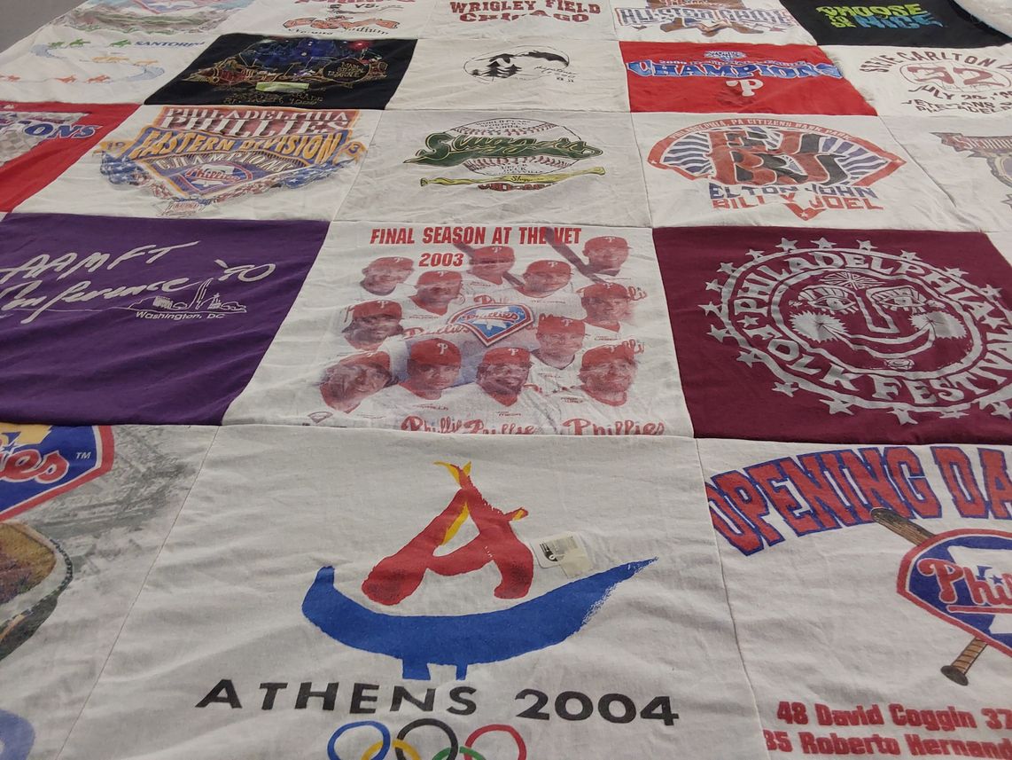 T-shirt quilt featuring philadelphia phillies by Beth from NJ