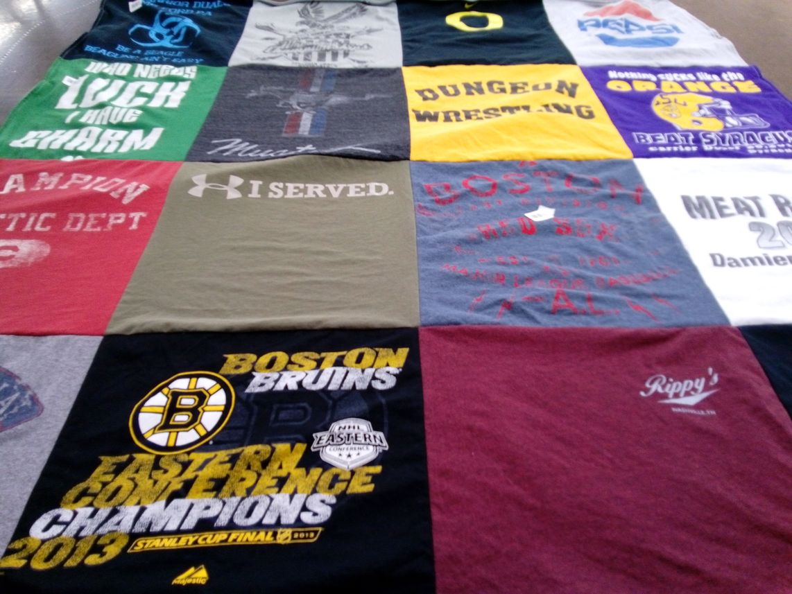 T-shirt quilt featuring boston bruins, boston red sox by Michelle from RI