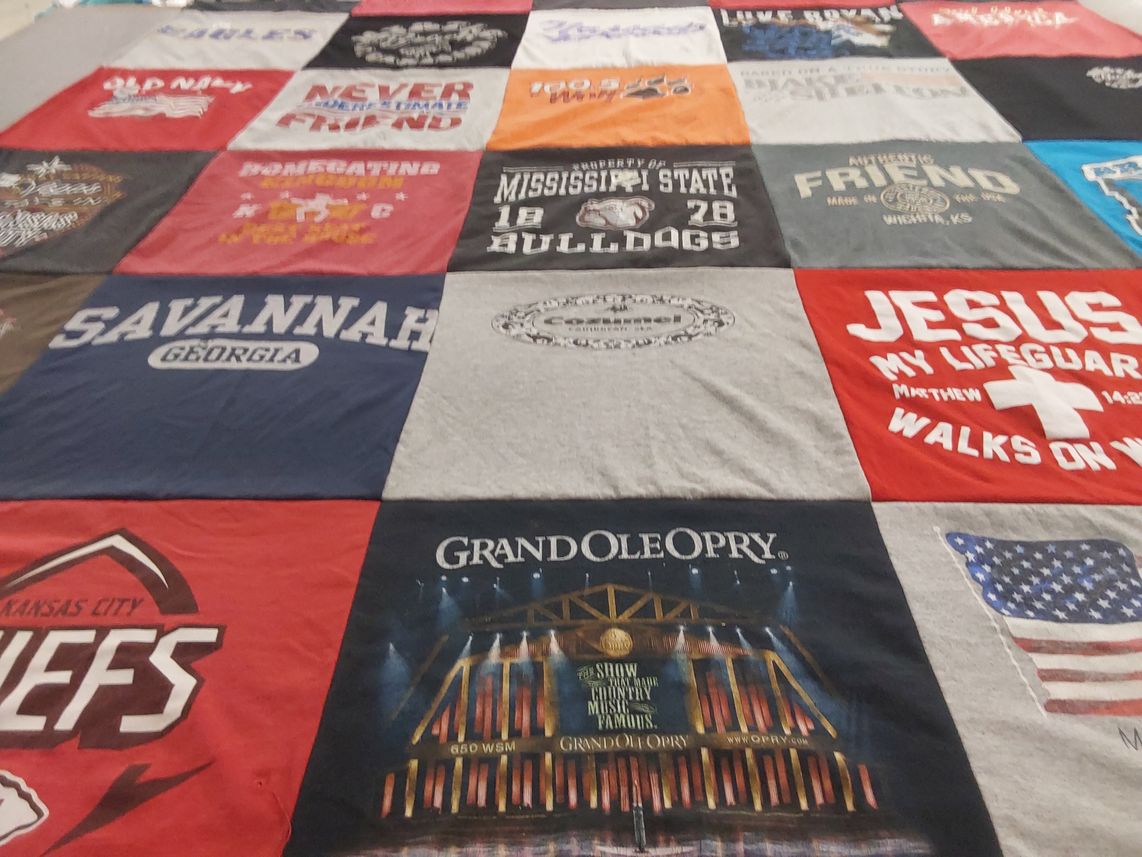 T-shirt quilt featuring kansas city chiefs by Susan from KS