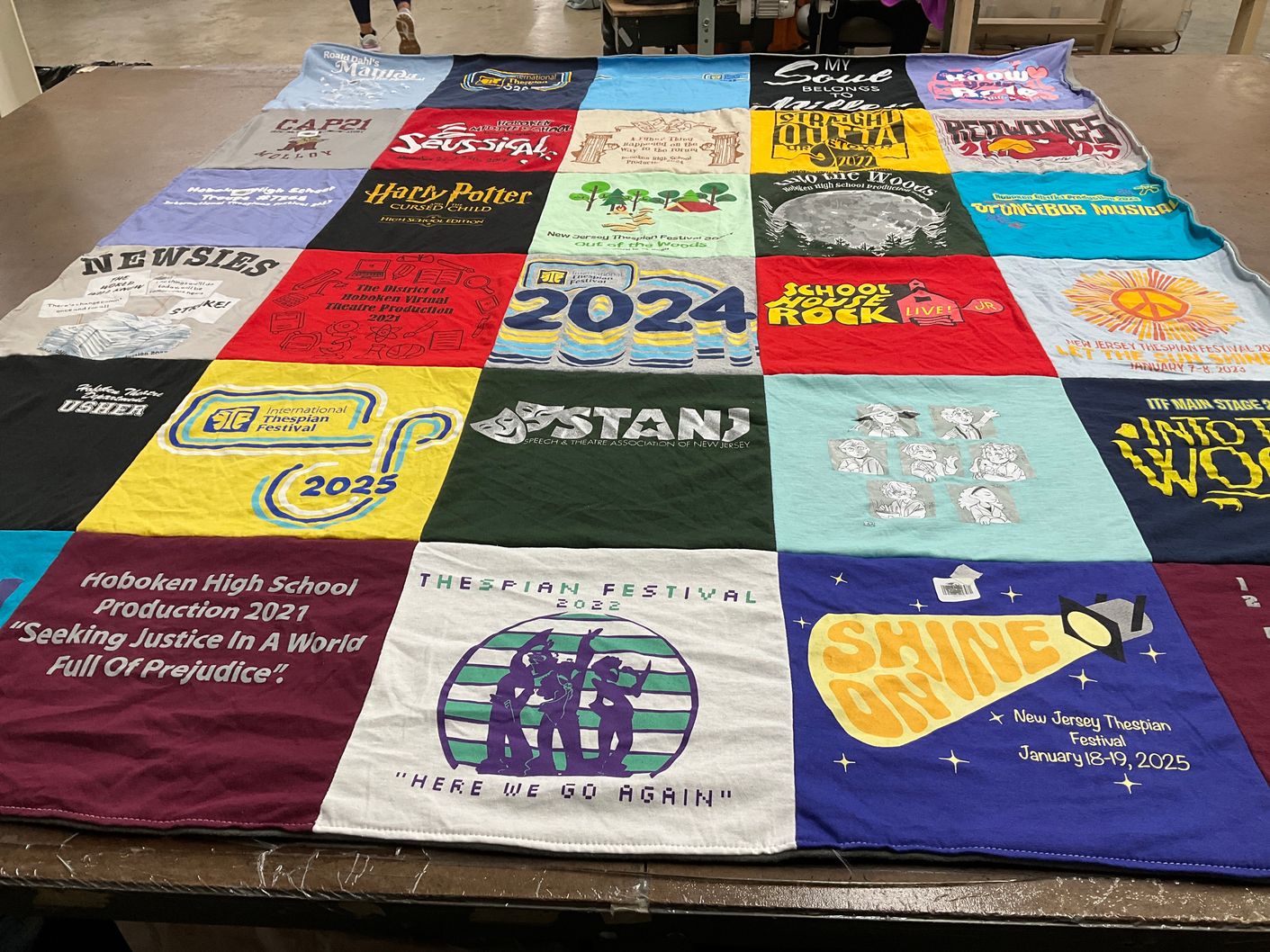 T-shirt quilt from hoboken high school by Amy from NJ